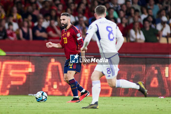 2023-10-12 - Daniel Carvajal of Spain during the UEFA EURO 2024, European Qualifiers Group A football match between Spain and Scotland on October 12, 2023 at La Cartuja stadium in Sevilla, Spain - FOOTBALL - EURO 2024 - QUALIFYING - SPAIN V SCOTLAND - UEFA EUROPEAN - SOCCER