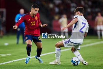2023-10-12 - Ferran Torres of Spain during the UEFA EURO 2024, European Qualifiers Group A football match between Spain and Scotland on October 12, 2023 at La Cartuja stadium in Sevilla, Spain - FOOTBALL - EURO 2024 - QUALIFYING - SPAIN V SCOTLAND - UEFA EUROPEAN - SOCCER