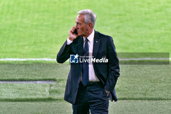 2023-10-13 - BARI, ITALY - OCTOBER 13: Gabriele Gravina president of FIGC during pitch inspection at Stadio San Nicola on October 13, 2023 in Bari, Italy. - PRESS CONFERENCE ITALY - UEFA EUROPEAN - SOCCER