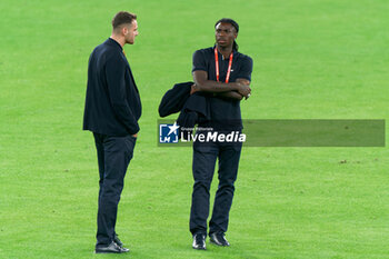 2023-10-13 - BARI, ITALY - OCTOBER 13: Federico Gatti and Moise Kean of Italy during pitch inspection at Stadio San Nicola on October 13, 2023 in Bari, Italy. - PRESS CONFERENCE ITALY - UEFA EUROPEAN - SOCCER