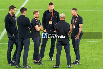 2023-10-13 - BARI, ITALY - OCTOBER 13: Player of Italy during pitch inspection at Stadio San Nicola on October 13, 2023 in Bari, Italy. - PRESS CONFERENCE ITALY - UEFA EUROPEAN - SOCCER