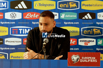 2023-10-13 - Gianluigi Donnarumma of Italy during a press conference at Stadio San Nicola on October 13, 2023 in Bari, Italy. - PRESS CONFERENCE ITALY - UEFA EUROPEAN - SOCCER