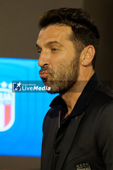 2023-10-13 - Italy Head of Delegation Gianluigi Buffon during a press conference at Stadio San Nicola on October 13, 2023 in Bari, Italy. - PRESS CONFERENCE ITALY - UEFA EUROPEAN - SOCCER