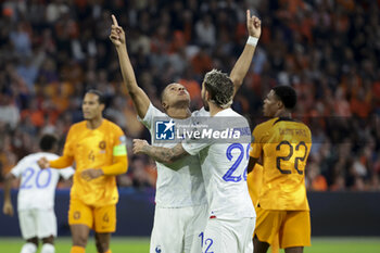 2023-10-13 - Kylian Mbappe of France celebrates his first goal during the UEFA Euro 2024, Qualifiers Group B football match between Netherlands and France on October 13, 2023 at Johan Cruijff ArenA in Amsterdam, Netherlands - FOOTBALL - EURO 2024 - QUALIFYING - NETHERLANDS V FRANCE - UEFA EUROPEAN - SOCCER