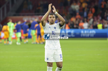 2023-10-13 - Kylian Mbappe of France salutes the supporters following the UEFA Euro 2024, Qualifiers Group B football match between Netherlands and France on October 13, 2023 at Johan Cruijff ArenA in Amsterdam, Netherlands - FOOTBALL - EURO 2024 - QUALIFYING - NETHERLANDS V FRANCE - UEFA EUROPEAN - SOCCER