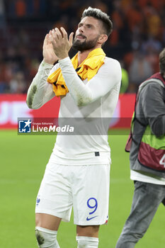2023-10-13 - Olivier Giroud of France salutes the supporters following the UEFA Euro 2024, Qualifiers Group B football match between Netherlands and France on October 13, 2023 at Johan Cruijff ArenA in Amsterdam, Netherlands - FOOTBALL - EURO 2024 - QUALIFYING - NETHERLANDS V FRANCE - UEFA EUROPEAN - SOCCER