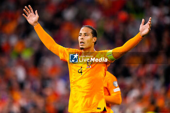 2023-10-13 - Virgil van Dijk of the Netherlands during the UEFA Euro 2024, Qualifiers Group B football match between Netherlands and France on October 13, 2023 at Johan Cruijff ArenA in Amsterdam, Netherlands - FOOTBALL - EURO 2024 - QUALIFYING - NETHERLANDS V FRANCE - UEFA EUROPEAN - SOCCER