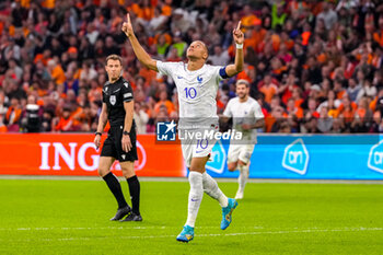 2023-10-13 - Kylian Mbappe of France celebrates the second goal during the UEFA Euro 2024, Qualifiers Group B football match between Netherlands and France on October 13, 2023 at Johan Cruijff ArenA in Amsterdam, Netherlands - FOOTBALL - EURO 2024 - QUALIFYING - NETHERLANDS V FRANCE - UEFA EUROPEAN - SOCCER