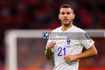 2023-10-13 - Lucas Hernandez of France during the UEFA Euro 2024, Qualifiers Group B football match between Netherlands and France on October 13, 2023 at Johan Cruijff ArenA in Amsterdam, Netherlands - FOOTBALL - EURO 2024 - QUALIFYING - NETHERLANDS V FRANCE - UEFA EUROPEAN - SOCCER