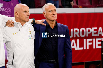 2023-10-13 - Assistant coach Guy Stéphan, Head-Coach Didier Deschamps of France during the UEFA Euro 2024, Qualifiers Group B football match between Netherlands and France on October 13, 2023 at Johan Cruijff ArenA in Amsterdam, Netherlands - FOOTBALL - EURO 2024 - QUALIFYING - NETHERLANDS V FRANCE - UEFA EUROPEAN - SOCCER