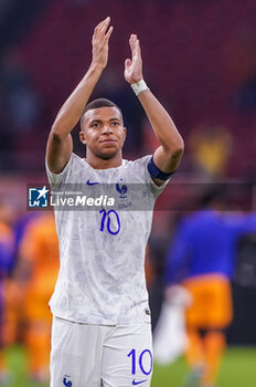 2023-10-13 - Kylian Mbappe of France celebrate the win during the UEFA Euro 2024, Qualifiers Group B football match between Netherlands and France on October 13, 2023 at Johan Cruijff ArenA in Amsterdam, Netherlands - FOOTBALL - EURO 2024 - QUALIFYING - NETHERLANDS V FRANCE - UEFA EUROPEAN - SOCCER