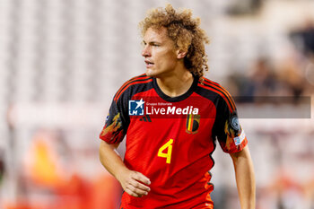 2023-10-16 - Wout Faes of Belgium during the UEFA Euro 2024, Qualifiers Group F football match between Belgium and Sweden on October 16, 2023 at King Baudouin Stadium in Brussels, Belgium - FOOTBALL - EURO 2024 - QUALIFYING - BELGIUM V SWEDEN - UEFA EUROPEAN - SOCCER