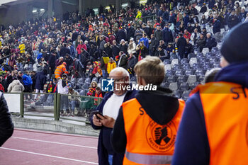 2023-10-16 - Fans are being detained because of a terrorist threat during the UEFA Euro 2024, Qualifiers Group F football match between Belgium and Sweden on October 16, 2023 at King Baudouin Stadium in Brussels, Belgium - FOOTBALL - EURO 2024 - QUALIFYING - BELGIUM V SWEDEN - UEFA EUROPEAN - SOCCER