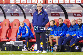 2023-10-16 - Coach Jan Andersson of Sweden during the UEFA Euro 2024, Qualifiers Group F football match between Belgium and Sweden on October 16, 2023 at King Baudouin Stadium in Brussels, Belgium - FOOTBALL - EURO 2024 - QUALIFYING - BELGIUM V SWEDEN - UEFA EUROPEAN - SOCCER