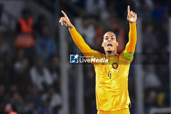 2023-10-16 - Virgil van Dijk of the Netherlands during the UEFA Euro 2024, Qualifiers Group B football match between Greece and Netherlands on October 16, 2023 at OPAP Arena in Athens, Greece - FOOTBALL - EURO 2024 - QUALIFYING - GREECE V NETHERLANDS - UEFA EUROPEAN - SOCCER