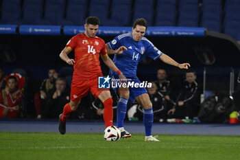 2023-11-17 - Bojan Dimoski (MKD) and Federico Chiesa (ITA) during the Day 9 of UEFA EURO 2024 European qualifier, Group C, match between Italy and North Macedonia, 17 November 2023 at the Olympic Stadium in Rome, Italy. - ITALY VS NORTH MACEDONIA - UEFA EUROPEAN - SOCCER