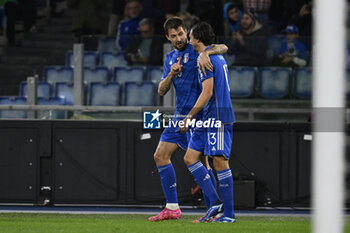 2023-11-17 - Matteo Darmian (ITA) celebrates after scoring 1-0 during the Day 9 of UEFA EURO 2024 European qualifier, Group C, match between Italy and North Macedonia, 17 November 2023 at the Olympic Stadium in Rome, Italy. - ITALY VS NORTH MACEDONIA - UEFA EUROPEAN - SOCCER