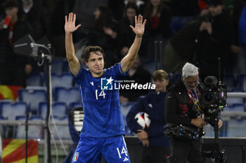 2023-11-17 - Federico Chiesa (ITA) celebrates after scoring 2-0 during the Day 9 of UEFA EURO 2024 European qualifier, Group C, match between Italy and North Macedonia, 17 November 2023 at the Olympic Stadium in Rome, Italy. - ITALY VS NORTH MACEDONIA - UEFA EUROPEAN - SOCCER