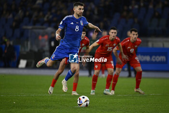 2023-11-17 - Jorginho (ITA) misses the penalty during the Day 9 of UEFA EURO 2024 European qualifier, Group C, match between Italy and North Macedonia, 17 November 2023 at the Olympic Stadium in Rome, Italy. - ITALY VS NORTH MACEDONIA - UEFA EUROPEAN - SOCCER