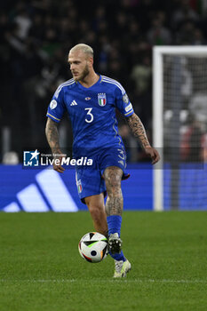 2023-11-17 - Federico Dimarco (ITA) during the Day 9 of UEFA EURO 2024 European qualifier, Group C, match between Italy and North Macedonia, 17 November 2023 at the Olympic Stadium in Rome, Italy. - ITALY VS NORTH MACEDONIA - UEFA EUROPEAN - SOCCER