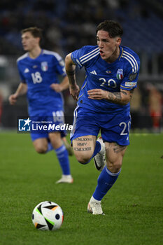 2023-11-17 - Nicolo’ Zaniolo (ITA) during the Day 9 of UEFA EURO 2024 European qualifier, Group C, match between Italy and North Macedonia, 17 November 2023 at the Olympic Stadium in Rome, Italy. - ITALY VS NORTH MACEDONIA - UEFA EUROPEAN - SOCCER