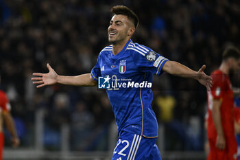 2023-11-17 - Stephan El Shaarawy (ITA) celebrates after scoring 5-2 during the Day 9 of UEFA EURO 2024 European qualifier, Group C, match between Italy and North Macedonia, 17 November 2023 at the Olympic Stadium in Rome, Italy. - ITALY VS NORTH MACEDONIA - UEFA EUROPEAN - SOCCER