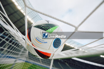 2023-10-10 - Presentation of the Euro 2024 Adidas match ball "Fussballliebe". For the first time, the official match ball of the UEFA European Football Championship will be equipped with "Connected Ball Technology". The technology sends precise ball data to the video referees in real time. By combining player position data with artificial intelligence, the innovation contributes to UEFA's semi-automatic offside technology, enabling faster match decisions, on November 15, 2023 at Olympiastadion in Berlin, Germany - FOOTBALL - EURO 2024 - PRESENTATION OF THE ADIDAS MATCH BALL - UEFA EUROPEAN - SOCCER