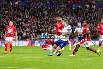 2023-11-17 - Harry Kane (9) of England scores a goal 2-0 during the UEFA Euro 2024, qualifiers Group C football match between England and Malta on 17 November 2023 at Wembley Stadium in London, England - FOOTBALL - EURO 2024 - QUALIFYING - ENGLAND V MALTA - UEFA EUROPEAN - SOCCER