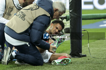 2023-11-18 - Warren Zaire-Emery of France is injured during the UEFA Euro 2024, Qualifiers, Group B football match between France and Gibraltar on November 18, 2023 at Allianz Riviera stadium in Nice, France - FOOTBALL - EURO 2024 - QUALIFYING - FRANCE V GIBRALTAR - UEFA EUROPEAN - SOCCER