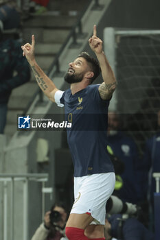 2023-11-18 - Olivier Giroud of France celebrates his goal during the UEFA Euro 2024, Qualifiers, Group B football match between France and Gibraltar on November 18, 2023 at Allianz Riviera stadium in Nice, France - FOOTBALL - EURO 2024 - QUALIFYING - FRANCE V GIBRALTAR - UEFA EUROPEAN - SOCCER