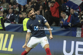 2023-11-18 - Olivier Giroud of France celebrates his second goal during the UEFA Euro 2024, Qualifiers, Group B football match between France and Gibraltar on November 18, 2023 at Allianz Riviera stadium in Nice, France - FOOTBALL - EURO 2024 - QUALIFYING - FRANCE V GIBRALTAR - UEFA EUROPEAN - SOCCER