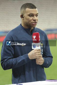 2023-11-18 - Kylian Mbappe of France is interviewed following the UEFA Euro 2024, Qualifiers, Group B football match between France and Gibraltar on November 18, 2023 at Allianz Riviera stadium in Nice, France - FOOTBALL - EURO 2024 - QUALIFYING - FRANCE V GIBRALTAR - UEFA EUROPEAN - SOCCER
