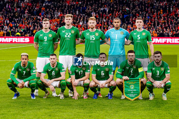 2023-11-18 - Team of Republic of Ireland during the UEFA EURO 2024, Qualifiers Group B football match between Netherlands and Republic of Ireland on November 18, 2023 at Johan Cruijff ArenA in Amsterdam, Netherlands - FOOTBALL - EURO 2024 - QUALIFYING - NETHERLANDS V REPUBLIC OF IRELAND - UEFA EUROPEAN - SOCCER