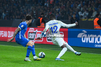 2023-11-21 - 12 Randal Kolo Muani of France during the European Qualifiers for Euro 24, Group B, match between Greece and France at OPAP Arena on November 21, 2023, in Athens, Greece. - GREECE VS FRANCE, EUROPEAN QUALIFIERS, EURO 2024 - UEFA EUROPEAN - SOCCER