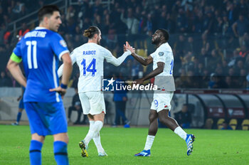 2023-11-21 - 19 Youssouf Fofana of France celebrates a goal with his teammates during the European Qualifiers for Euro 24, Group B, match between Greece and France at OPAP Arena on November 21, 2023, in Athens, Greece. - GREECE VS FRANCE, EUROPEAN QUALIFIERS, EURO 2024 - UEFA EUROPEAN - SOCCER