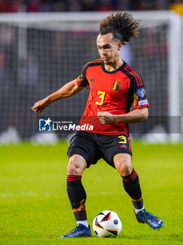2023-11-19 - Arthur Theate of Belgium during the UEFA Euro 2024, Qualifiers Group F football match between Belgium and Azerbaijan on November 19, 2023 at King Baudouin Stadium in Brussels, Belgium - FOOTBALL - EURO 2024 - QUALIFYING - BELGIUM V AZERBAIJAN - UEFA EUROPEAN - SOCCER