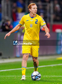 2023-11-20 - Yukhym Konoplia of Ukraine during the UEFA Euro 2024, Qualifiers Group C football match between Ukraine and Italy on November 20, 2023 at BayArena in Leverkusen, Germany - FOOTBALL - EURO 2024 - QUALIFYING - UKRAINE V ITALY - UEFA EUROPEAN - SOCCER