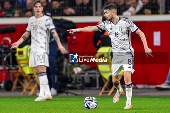 2023-11-20 - Jorginho of Italy during the UEFA Euro 2024, Qualifiers Group C football match between Ukraine and Italy on November 20, 2023 at BayArena in Leverkusen, Germany - FOOTBALL - EURO 2024 - QUALIFYING - UKRAINE V ITALY - UEFA EUROPEAN - SOCCER