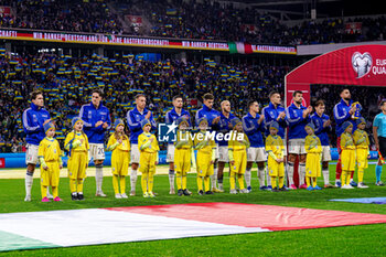 2023-11-20 - Team of Italy during the UEFA Euro 2024, Qualifiers Group C football match between Ukraine and Italy on November 20, 2023 at BayArena in Leverkusen, Germany - FOOTBALL - EURO 2024 - QUALIFYING - UKRAINE V ITALY - UEFA EUROPEAN - SOCCER