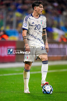 2023-11-20 - Nicolo Zaniolo of Italy during the UEFA Euro 2024, Qualifiers Group C football match between Ukraine and Italy on November 20, 2023 at BayArena in Leverkusen, Germany - FOOTBALL - EURO 2024 - QUALIFYING - UKRAINE V ITALY - UEFA EUROPEAN - SOCCER