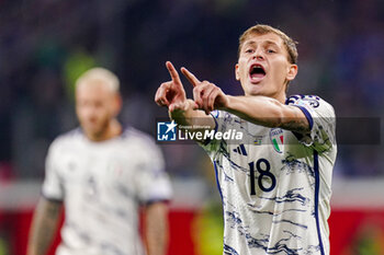 2023-11-20 - Nicolo Barella of Italy during the UEFA Euro 2024, Qualifiers Group C football match between Ukraine and Italy on November 20, 2023 at BayArena in Leverkusen, Germany - FOOTBALL - EURO 2024 - QUALIFYING - UKRAINE V ITALY - UEFA EUROPEAN - SOCCER