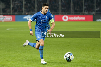 2023-11-21 - Tasos Bakasetas of Greece during the UEFA Euro 2024, Qualifiers, Group B football match between Greece and France on November 21, 2023 at OPAP Arena in Athens, Greece - FOOTBALL - EURO 2024 - QUALIFYING - GREECE V FRANCE - UEFA EUROPEAN - SOCCER