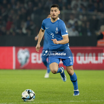 2023-11-21 - Giorgos Masouras of Greece during the UEFA Euro 2024, Qualifiers, Group B football match between Greece and France on November 21, 2023 at OPAP Arena in Athens, Greece - FOOTBALL - EURO 2024 - QUALIFYING - GREECE V FRANCE - UEFA EUROPEAN - SOCCER
