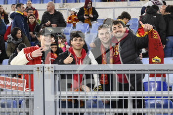 2023-03-21 - Supporters of A.S. Roma  during the Quarter-finals, 1st leg UEFA Women's Champions League between A.S. Roma and FC Barcelona on March 21, 2023 at the Stadio Olimpico in Rome. - AS ROMA VS FC BARCELONA - UEFA CHAMPIONS LEAGUE WOMEN - SOCCER