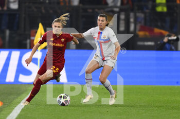 2023-03-21 - Carina Wenninger of AS Roma Women during the Quarter-finals, 1st leg UEFA Women's Champions League between A.S. Roma and FC Barcelona on March 21, 2023 at the Stadio Olimpico in Rome. - AS ROMA VS FC BARCELONA - UEFA CHAMPIONS LEAGUE WOMEN - SOCCER