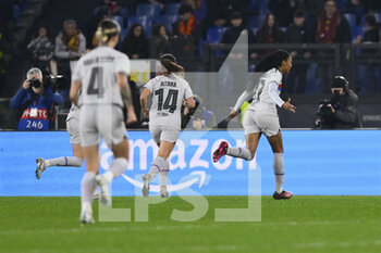 2023-03-21 - Salma Paralluelo of FC Barcelona celebrates after scoring the  0-1 during the Quarter-finals, 1st leg UEFA Women's Champions League between A.S. Roma and FC Barcelona on March 21, 2023 at the Stadio Olimpico in Rome. - AS ROMA VS FC BARCELONA - UEFA CHAMPIONS LEAGUE WOMEN - SOCCER