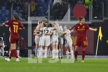 2023-03-21 - Salma Paralluelo of FC Barcelona celebrates after scoring the  0-1 during the Quarter-finals, 1st leg UEFA Women's Champions League between A.S. Roma and FC Barcelona on March 21, 2023 at the Stadio Olimpico in Rome. - AS ROMA VS FC BARCELONA - UEFA CHAMPIONS LEAGUE WOMEN - SOCCER