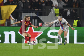 2023-03-21 - Emilie Bosshard Haavi of A.S. Roma during the Quarter-finals, 1st leg UEFA Women's Champions League between A.S. Roma and FC Barcelona on March 21, 2023 at the Stadio Olimpico in Rome. - AS ROMA VS FC BARCELONA - UEFA CHAMPIONS LEAGUE WOMEN - SOCCER