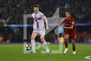 2023-03-21 - Keira Walsh of FC Barcelona and Andressa Alves of AS Roma Women during the Quarter-finals, 1st leg UEFA Women's Champions League between A.S. Roma and FC Barcelona on March 21, 2023 at the Stadio Olimpico in Rome. - AS ROMA VS FC BARCELONA - UEFA CHAMPIONS LEAGUE WOMEN - SOCCER