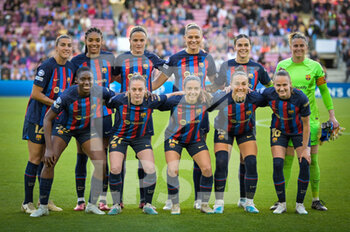 2023-03-29 - FC Barcelona Femení line up during a Woman's Champions League match between FC Barcelona Femaní and AS Roma Fem at Spotify Camp Nou, in Barcelona, Spain on March 29, 2023. (Photo / Felipe Mondino) - FC BARCELONA VS AS ROMA - UEFA CHAMPIONS LEAGUE WOMEN - SOCCER
